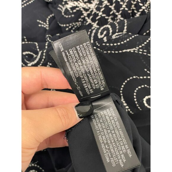 Zara Womens Midi Dress Size XS Long Sleeve Black Beaded Printed 7521/246 NWT - Picture 10 of 16